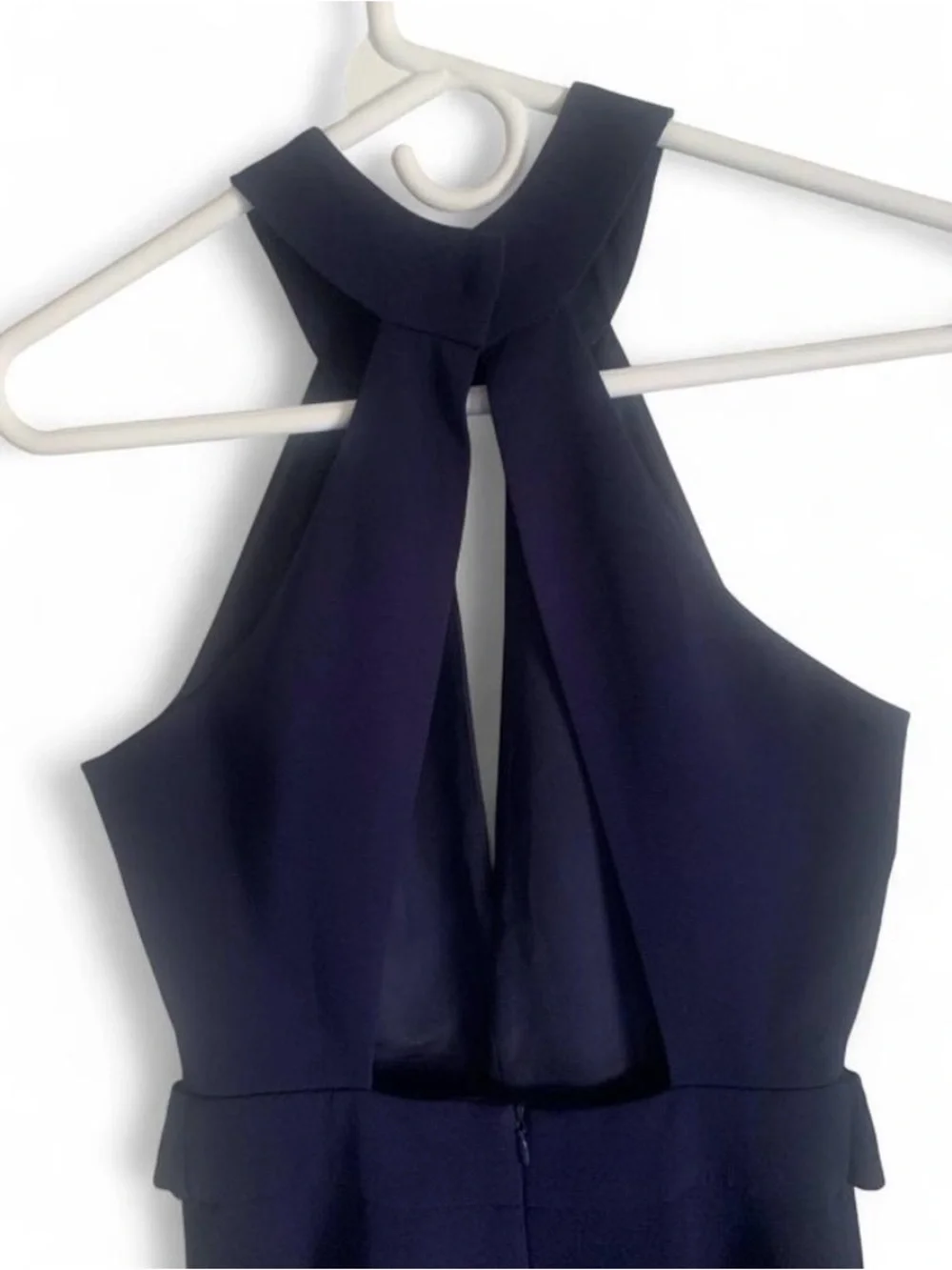 C/MEO breaking heart Collective halter cocktail navy dress Size S
